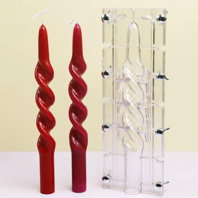 Candle Supplies Kit - Gedraaide Streep Kolom Acryl Kaars Schimmel
