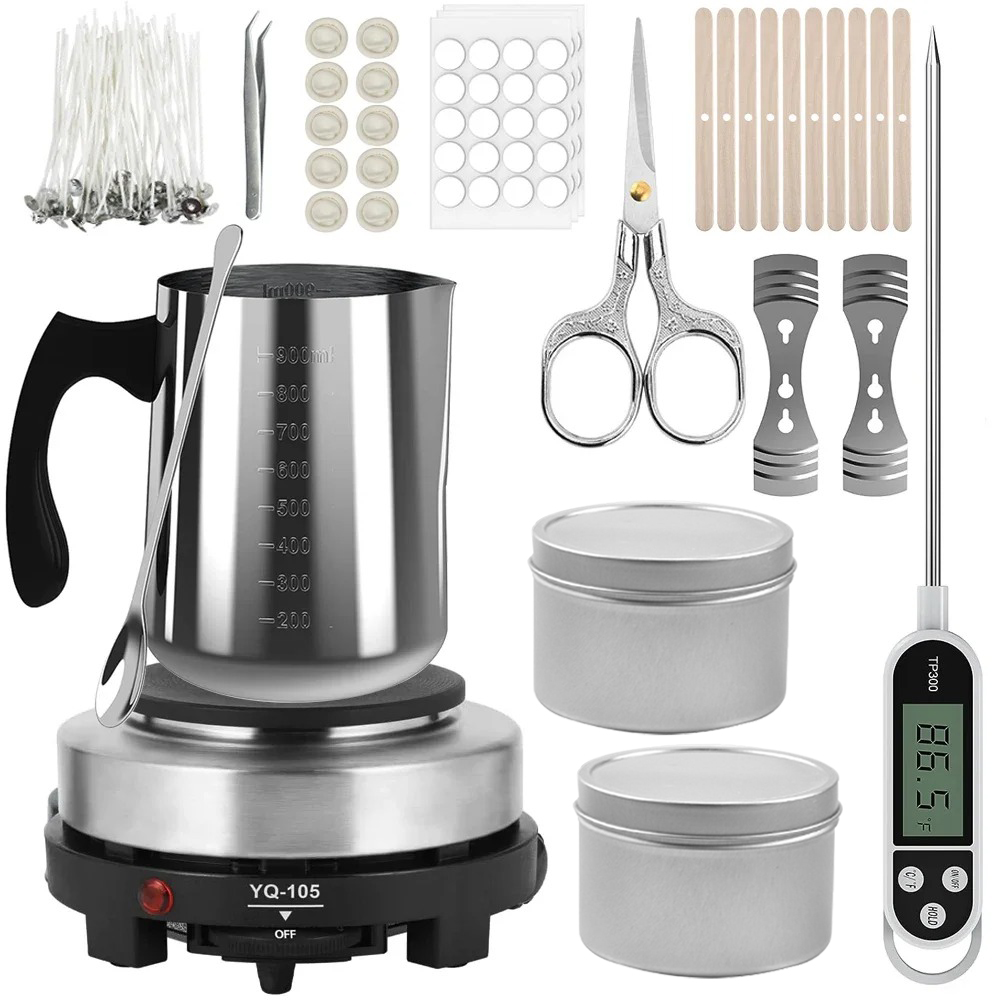 Candle Supplies Kit - Kaarsschenpan met elektrische kookplaat voor het