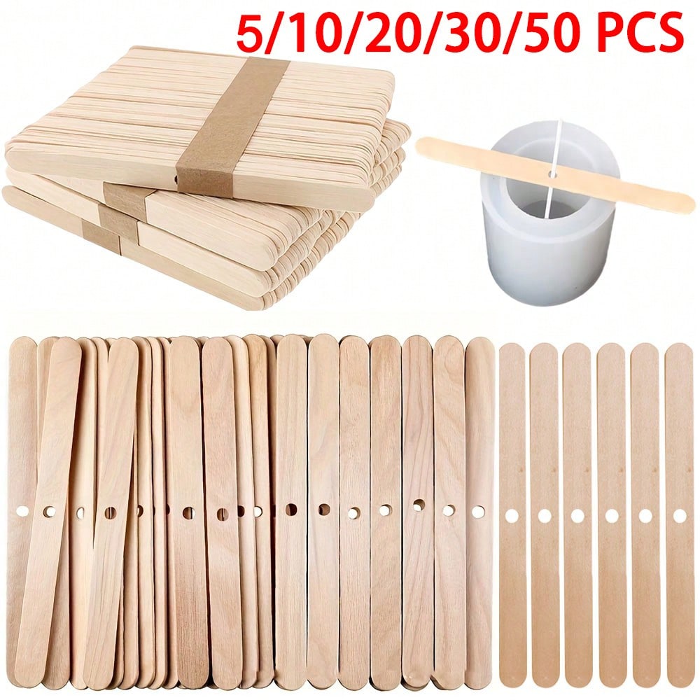 Candle Supplies Kit - 5/10/20/30/50 stuks houten kaarslonthouder, 1-gaats centreergereedschapset